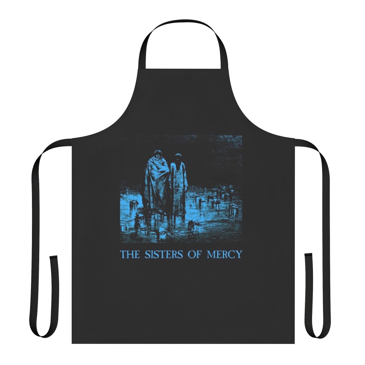 Vintage-style apron featuring the iconic logo of the 80s band The Sisters of Mercy