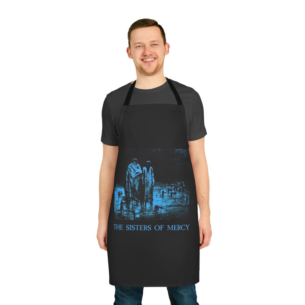 Vintage-style apron featuring the iconic logo of the 80s band The Sisters of Mercy