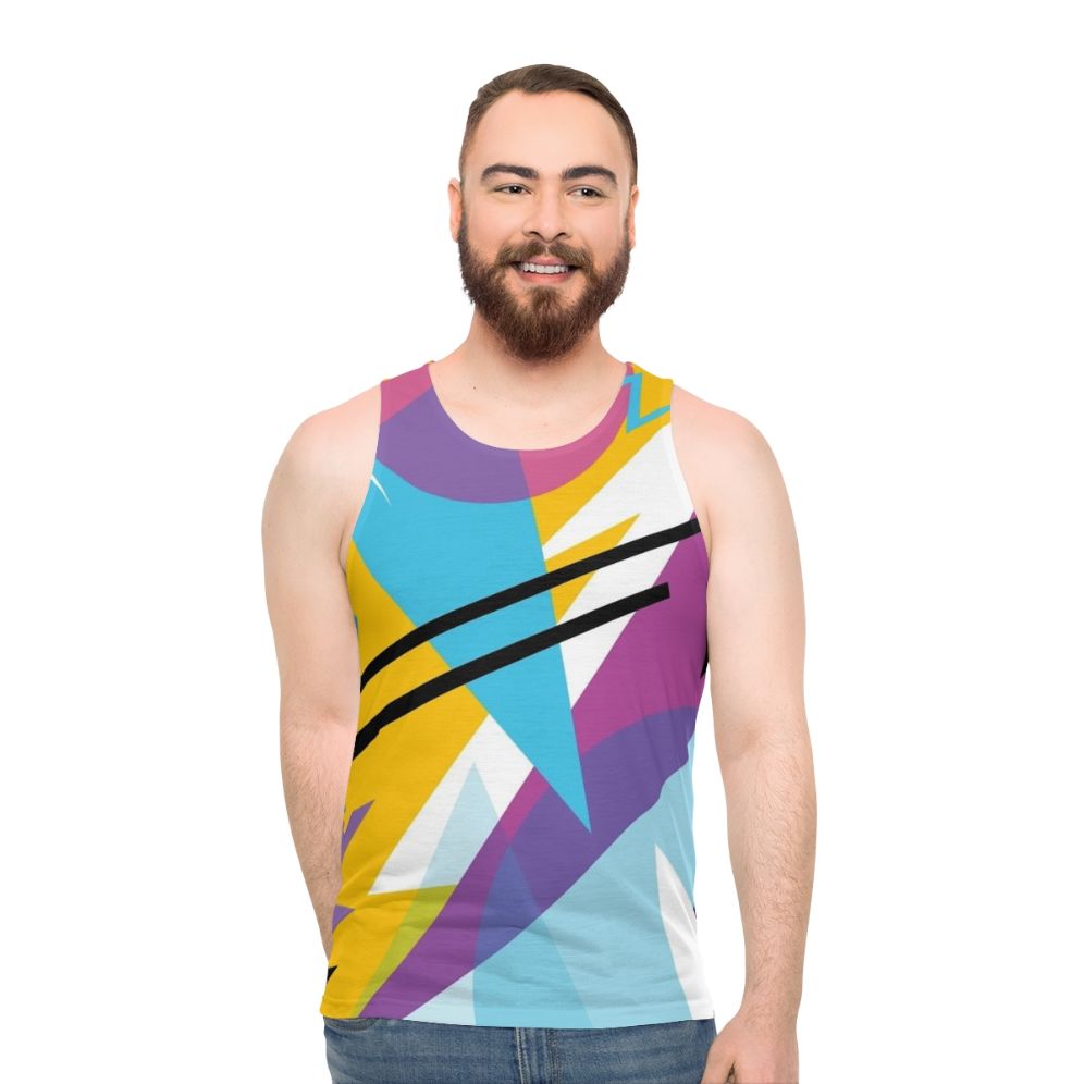 80s retro unisex tank top with a radical pattern