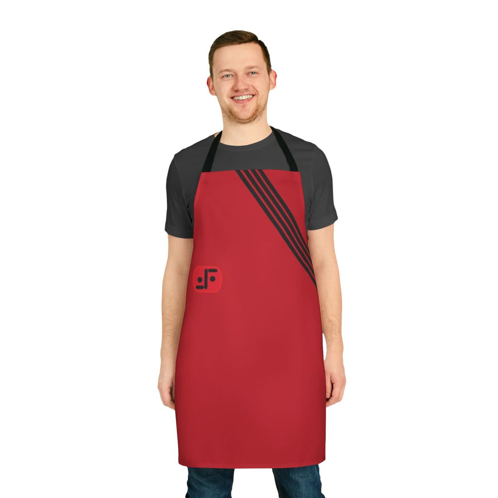 80s TV series inspired apron with V the Visitors uniform design featuring 4 stripes