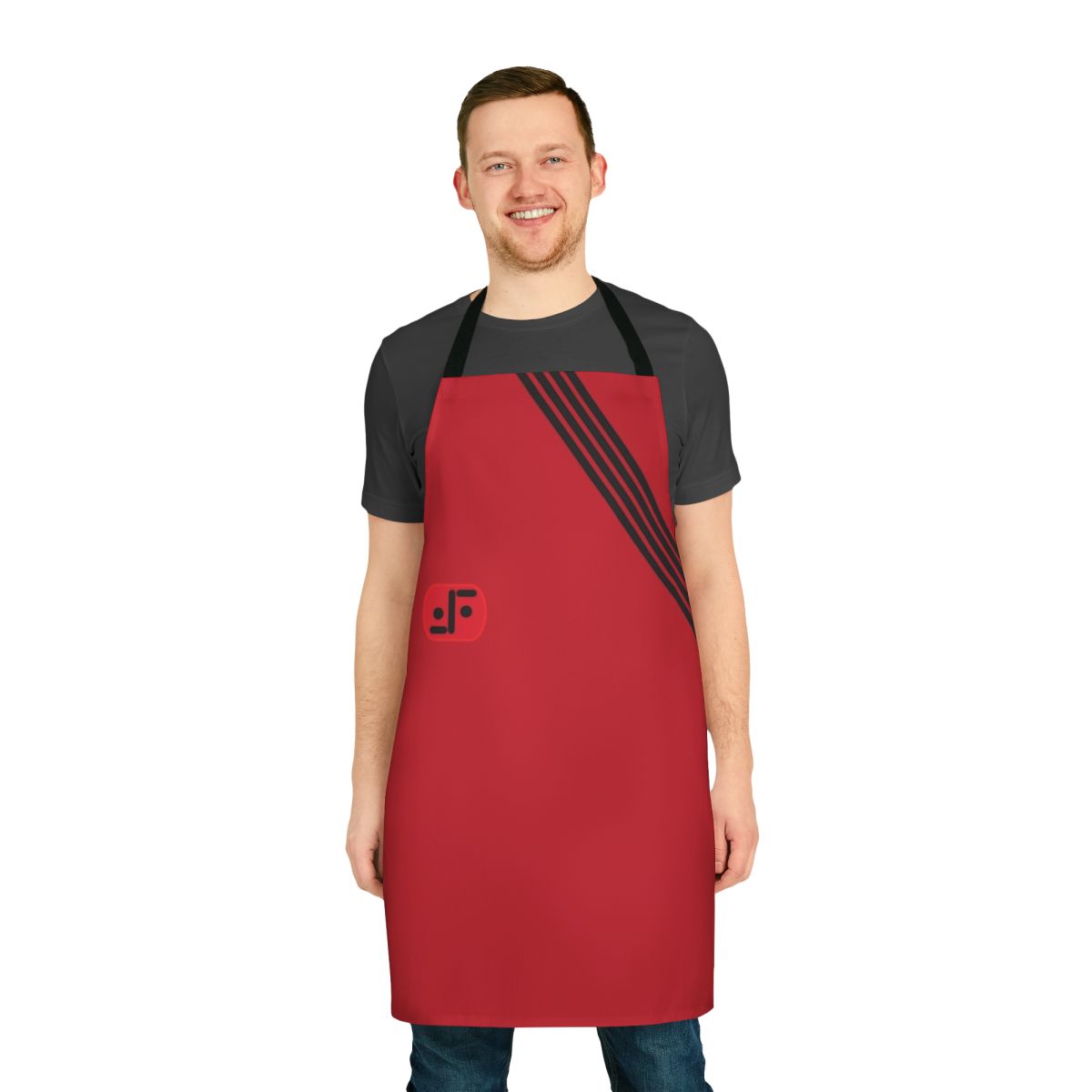 80s TV series inspired apron with V the Visitors uniform design featuring 4 stripes