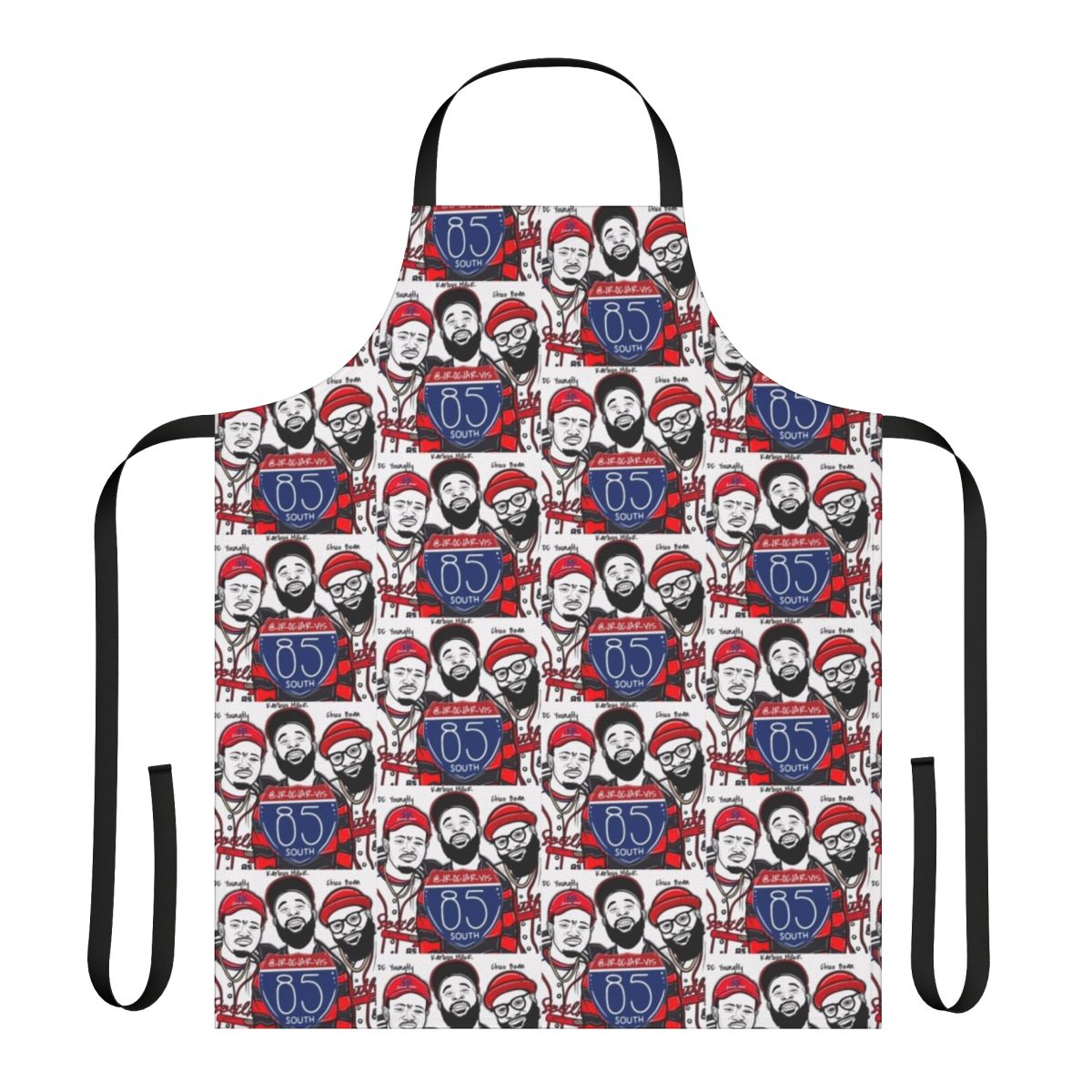85 South show inspired kitchen apron with comedy central branding