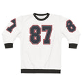 Navy Grey Red Sports Number Eighty Seven Sweatshirt