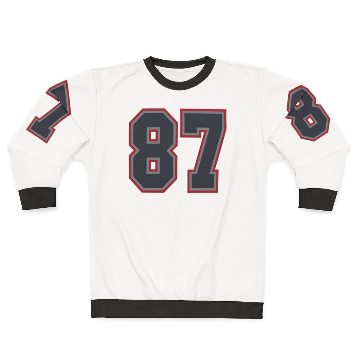 Navy Grey Red Sports Number Eighty Seven Sweatshirt