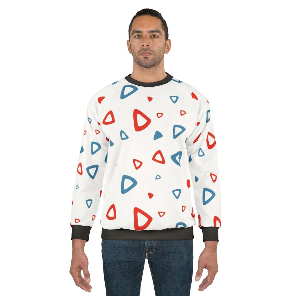 Retro 90s Triangle Pattern Sweatshirt