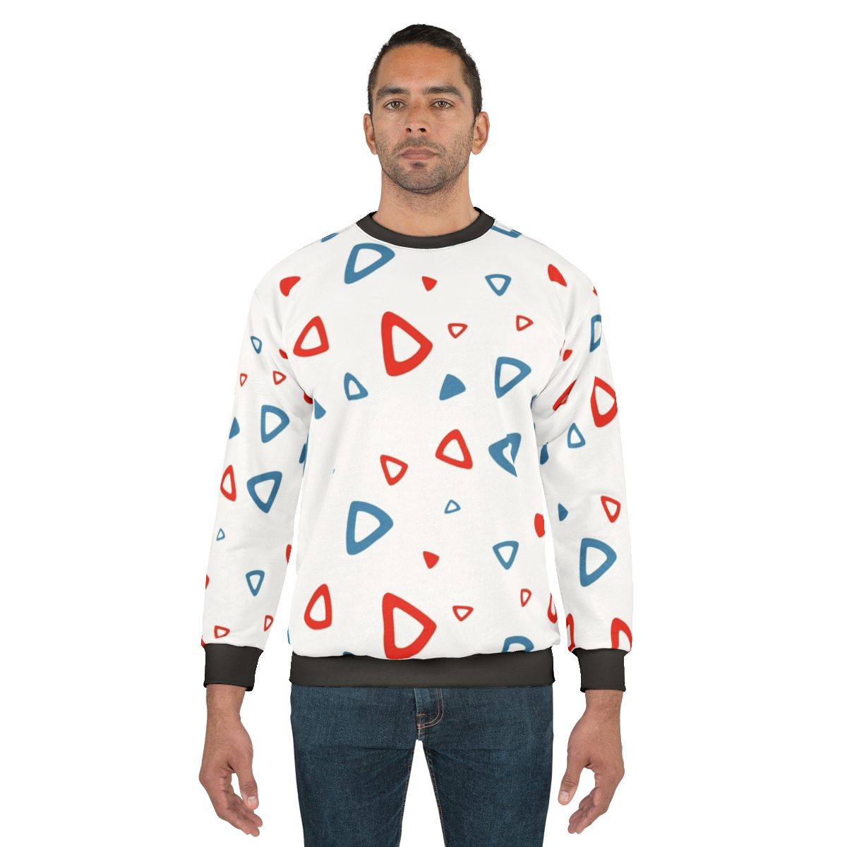 Retro 90s Triangle Pattern Sweatshirt