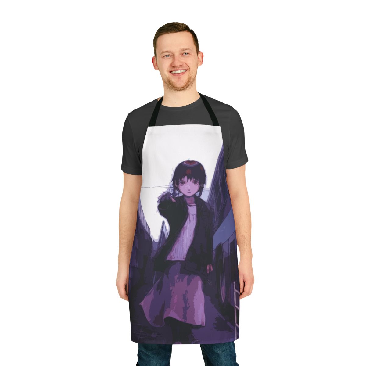 Stylish apron featuring the iconic anime series Serial Experiments Lain