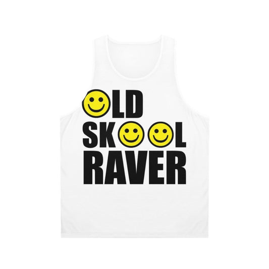 90s oldskool raver smiley dance music unisex tank top