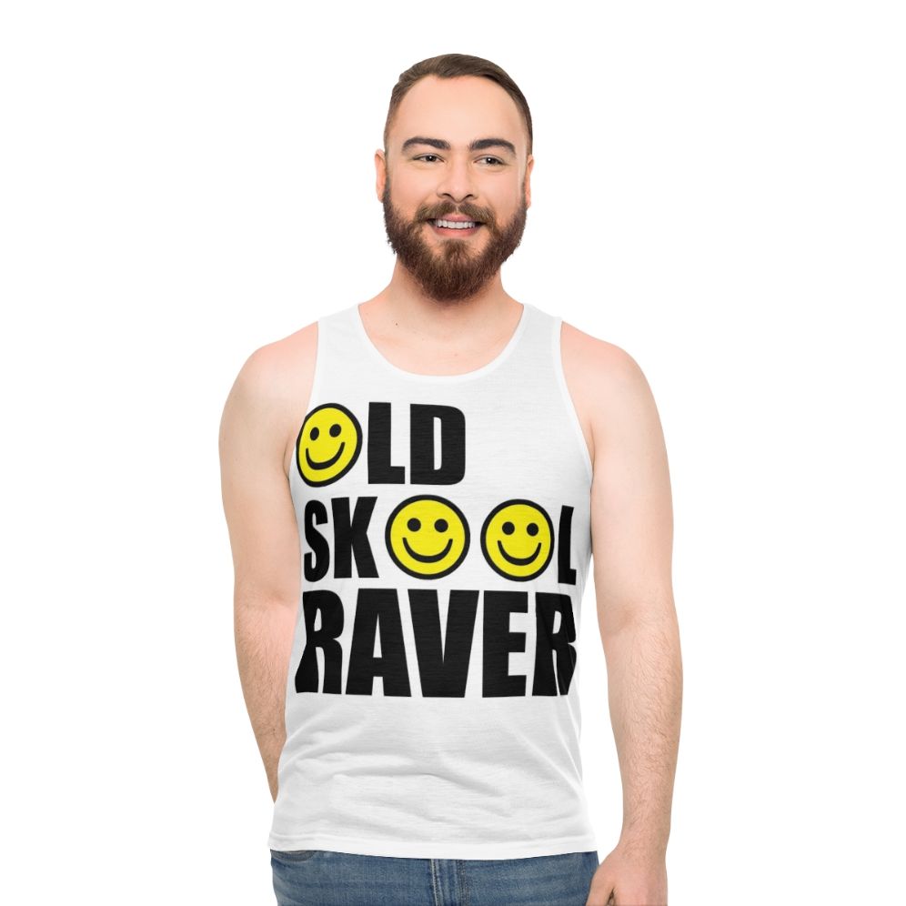 90s oldskool raver smiley dance music unisex tank top