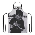A retro-style apron with a slacker movie theme, featuring a cult cinema design