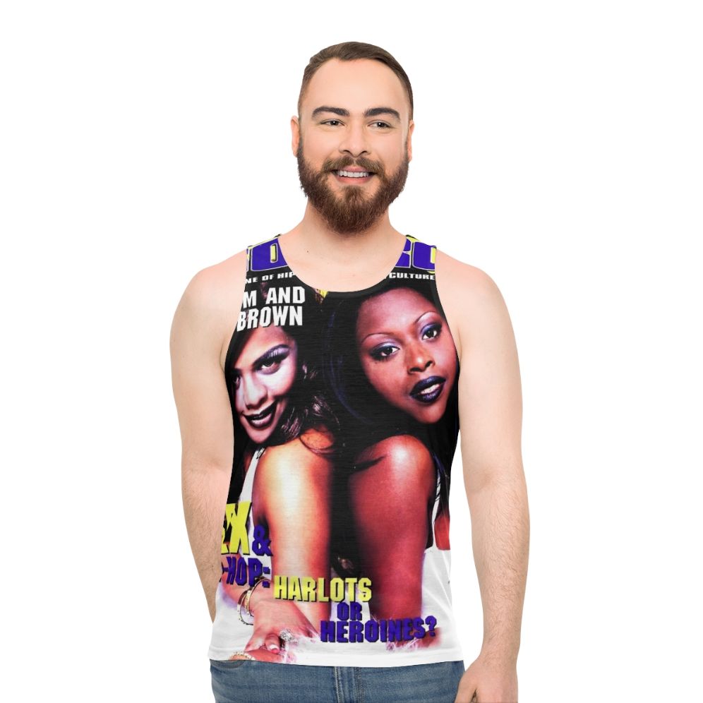 90s unisex tank top with hip hop inspired design