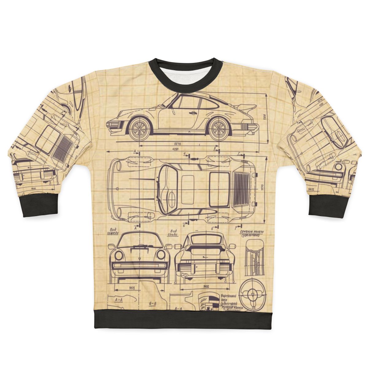 Porsche 911 Blueprint Sweatshirt
