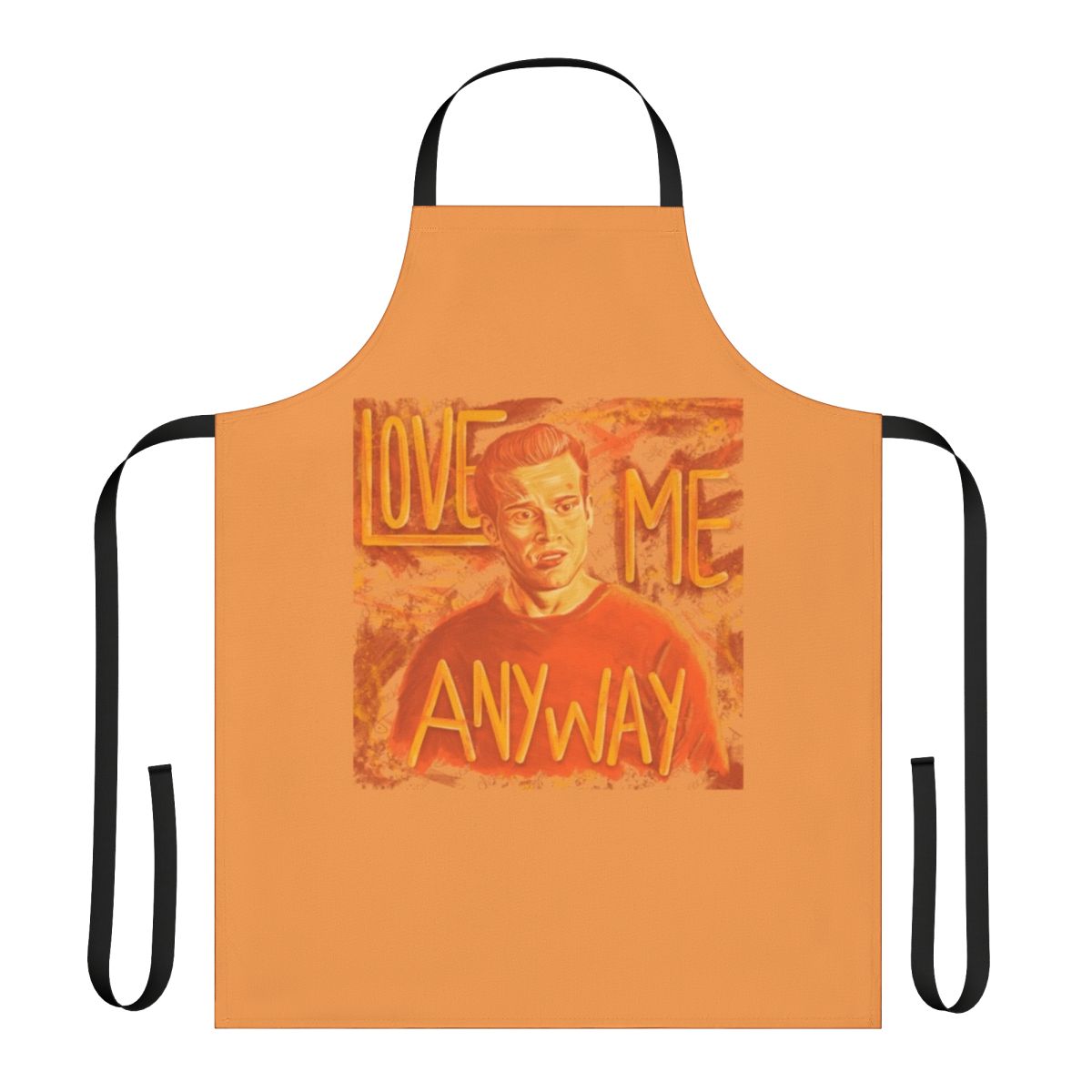 Custom 911 TV show inspired apron featuring Evan Buckley quote "Love Me Anyway"