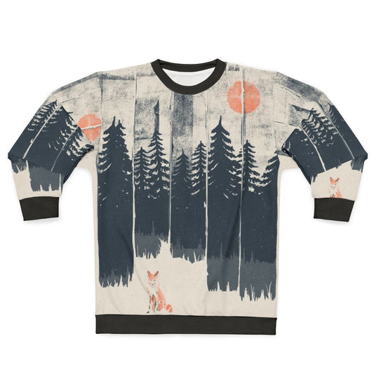 Cozy sweatshirt with a fox design in the wild forest