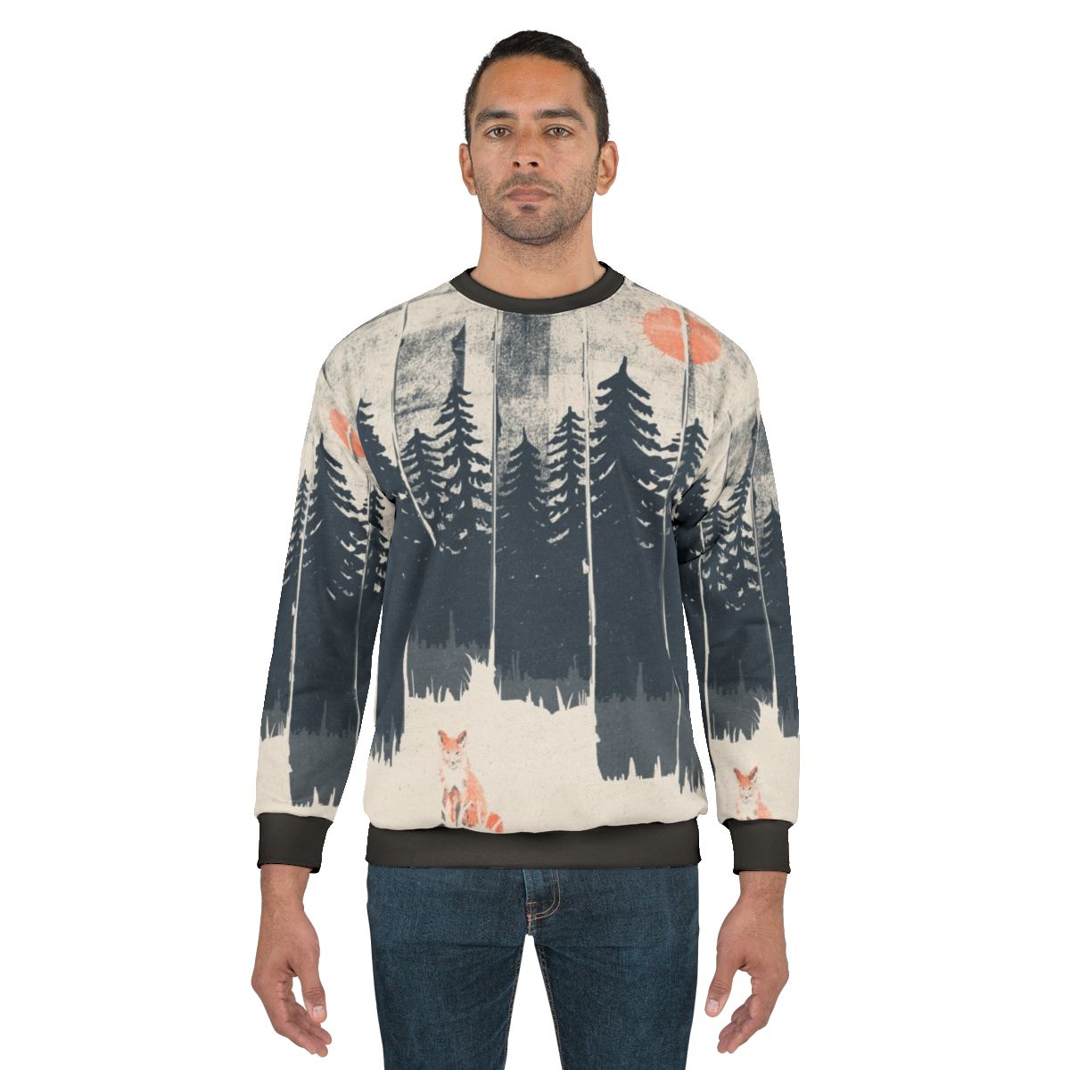 Cozy sweatshirt with a fox design in the wild forest