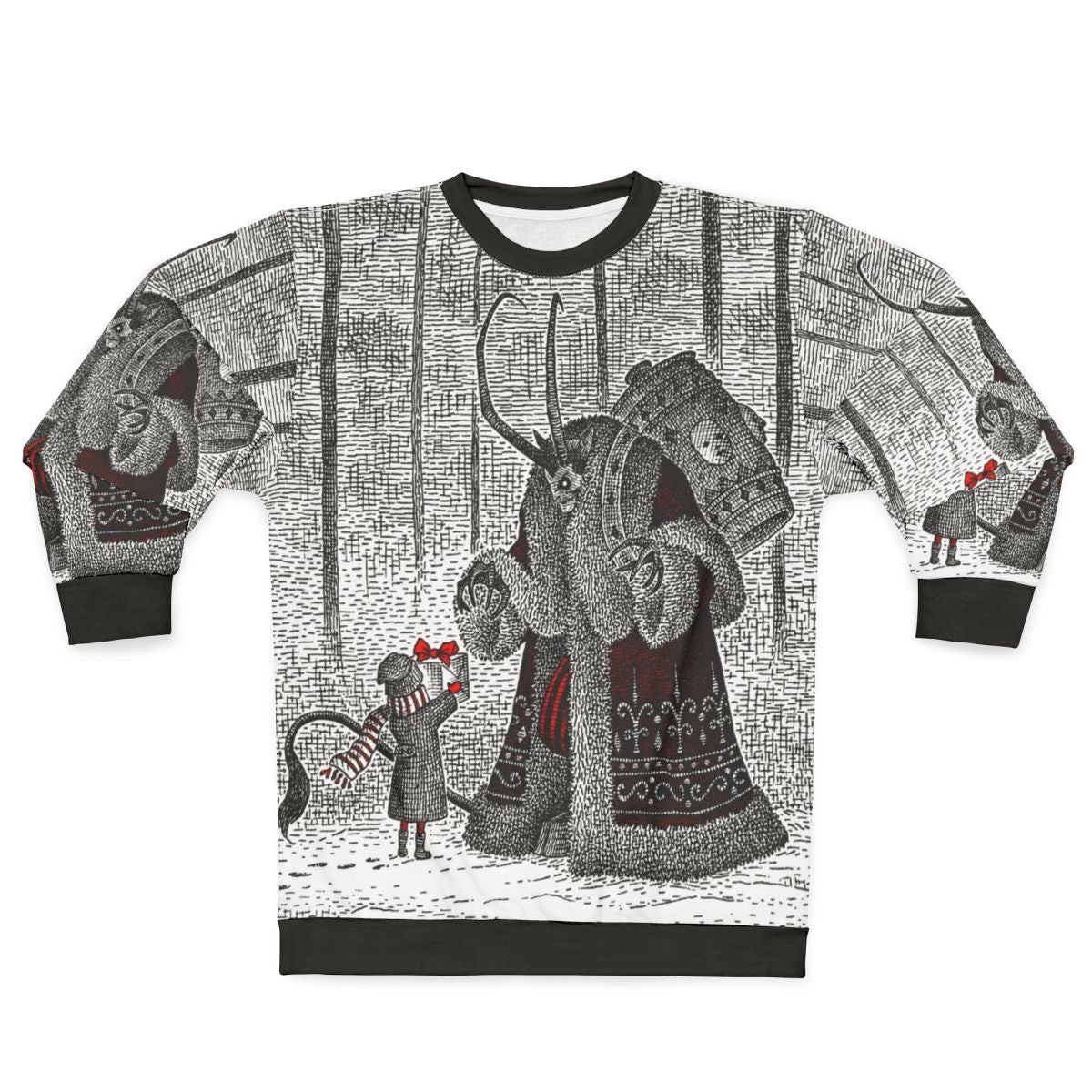 Vintage Krampus Sweatshirt featuring a mythical horror holiday character