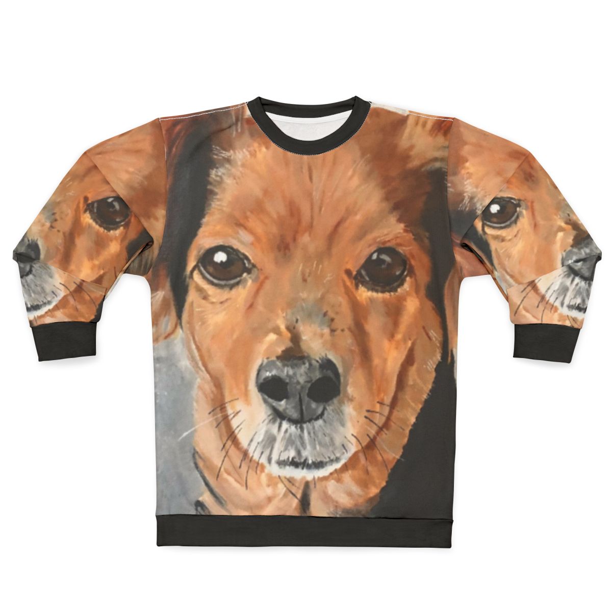 Adorable dog portrait acrylic art sweatshirt