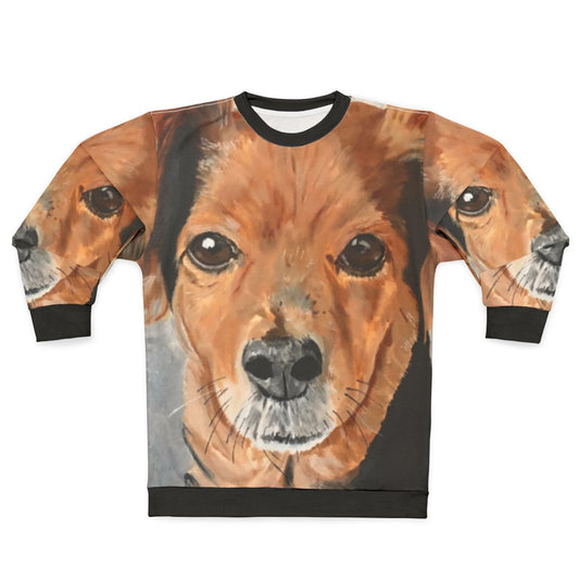 Adorable dog portrait acrylic art sweatshirt