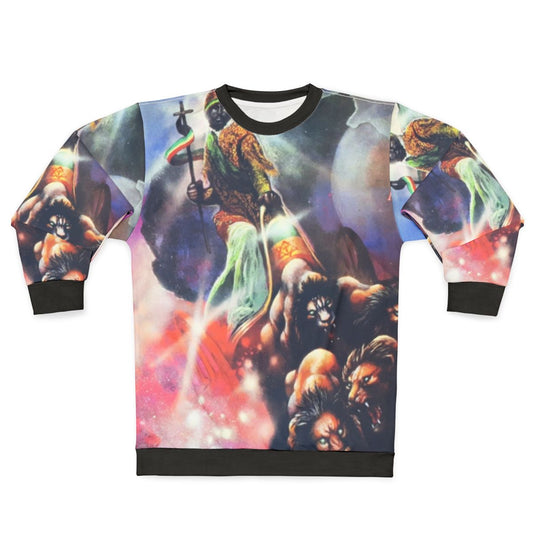 Dub Sweatshirt featuring African-inspired and Rastafarian design elements