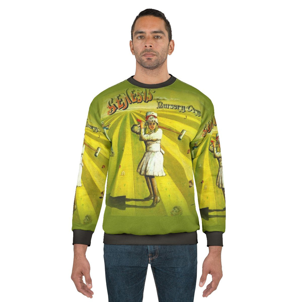 Retro "Nursery Crime" sweatshirt with Genesis band logo