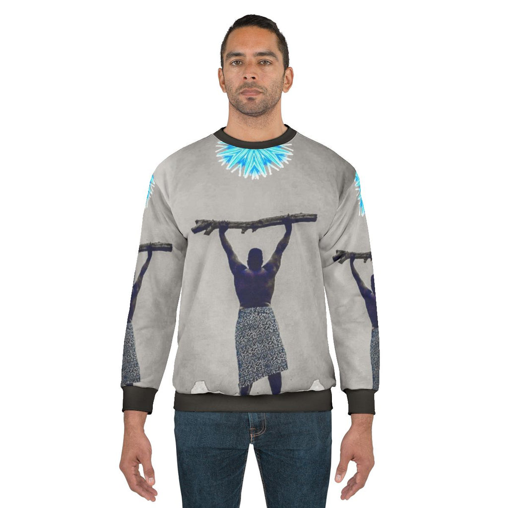 Celestial star sweatshirt with cosmic galaxy design