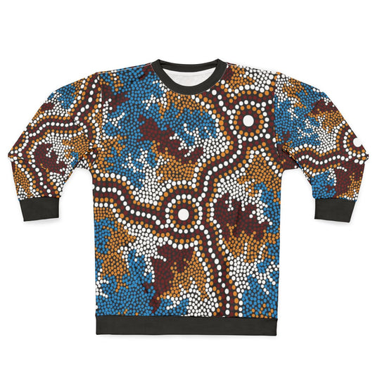 Authentic Aboriginal Art Wetland Dreaming Sweatshirt