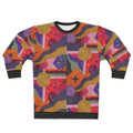 Vibrant abstract sweatshirt with colorful geometric patterns