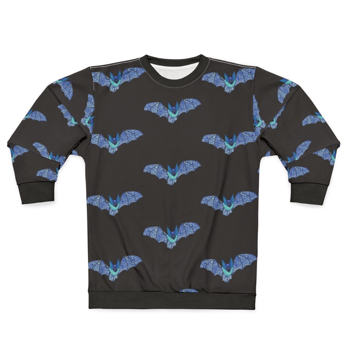 Colorful abstract bat sweatshirt with mythical bat design