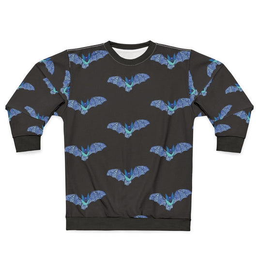 Colorful abstract bat sweatshirt with mythical bat design