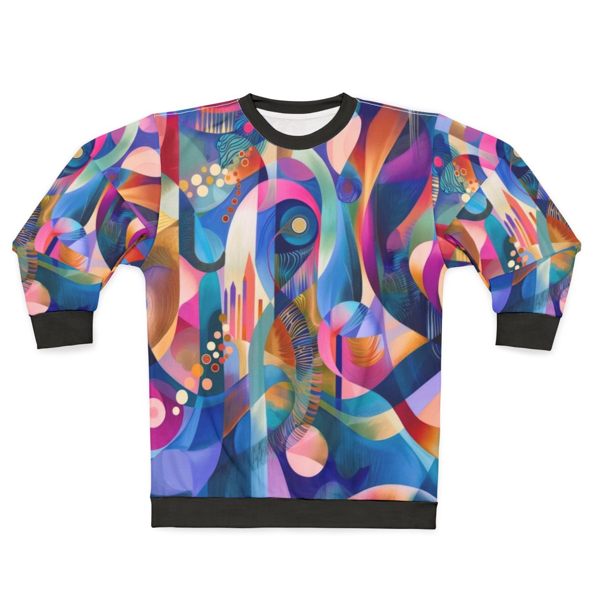 Vibrant abstract church sweatshirt with geometric art design