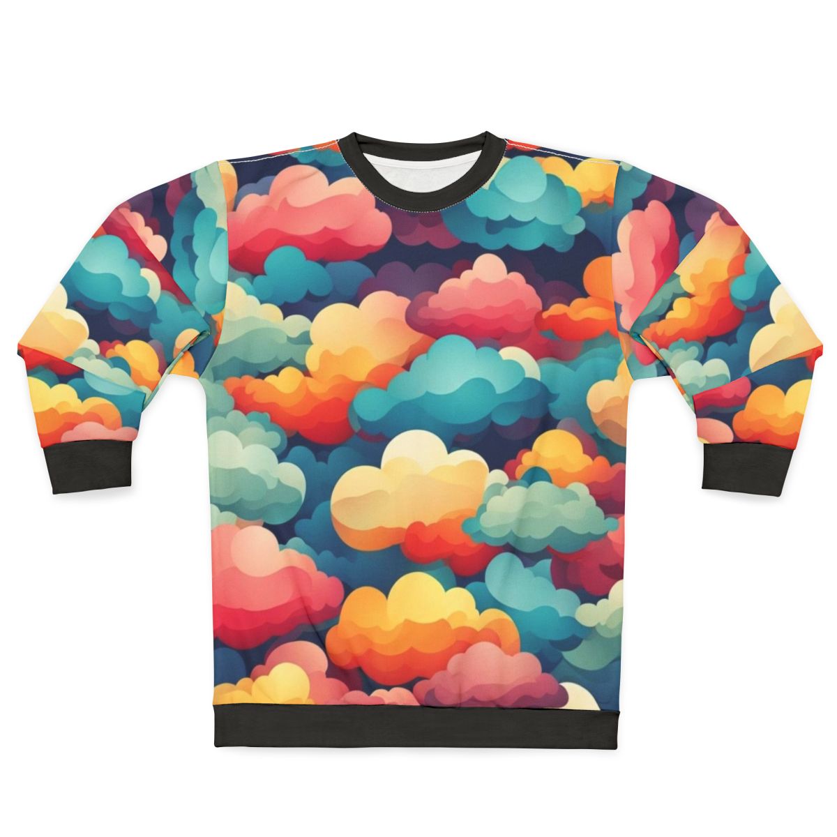 Colorful cloud pattern abstract graphic sweatshirt