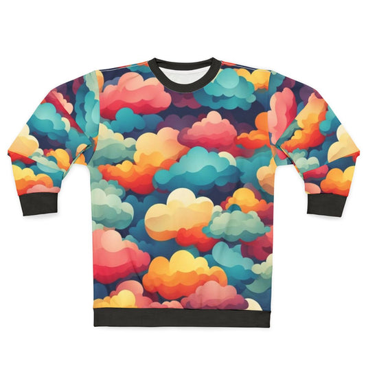 Colorful cloud pattern abstract graphic sweatshirt