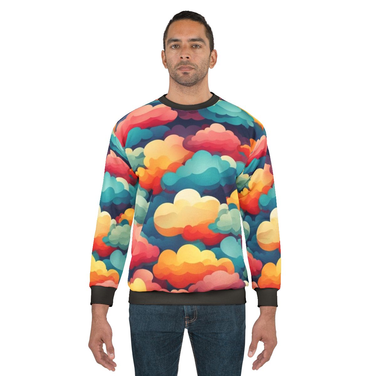 Colorful cloud pattern abstract graphic sweatshirt