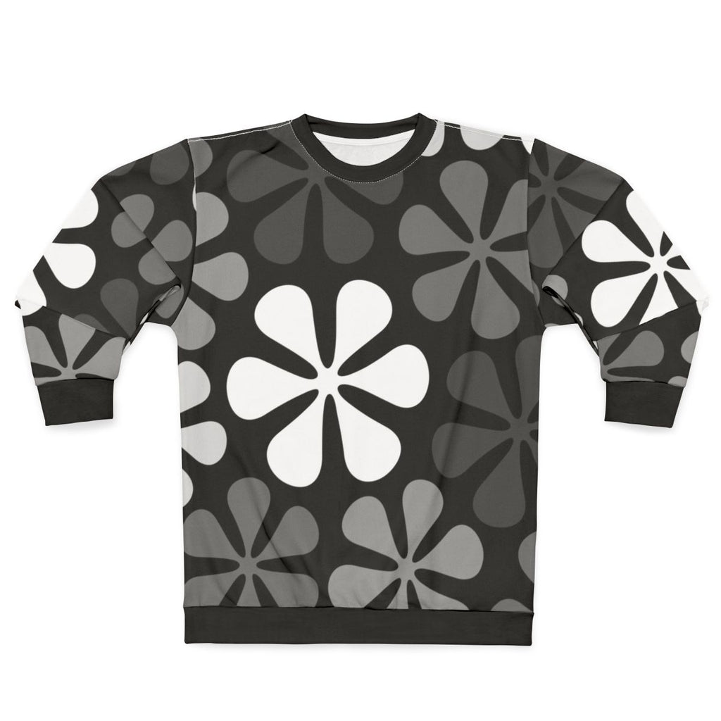 Abstract Flowers Monochrome Sweatshirt