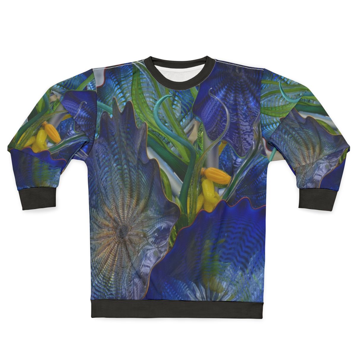 Vibrant abstract glass sweatshirt with artistic pattern