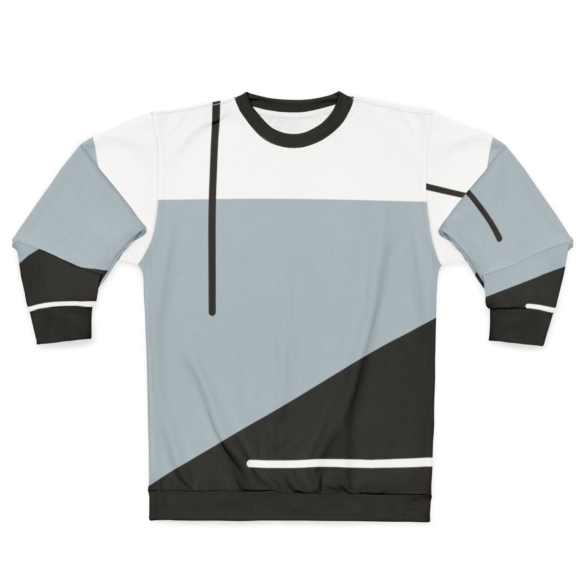 Abstract minimal sweatshirt with geometric monochrome pattern