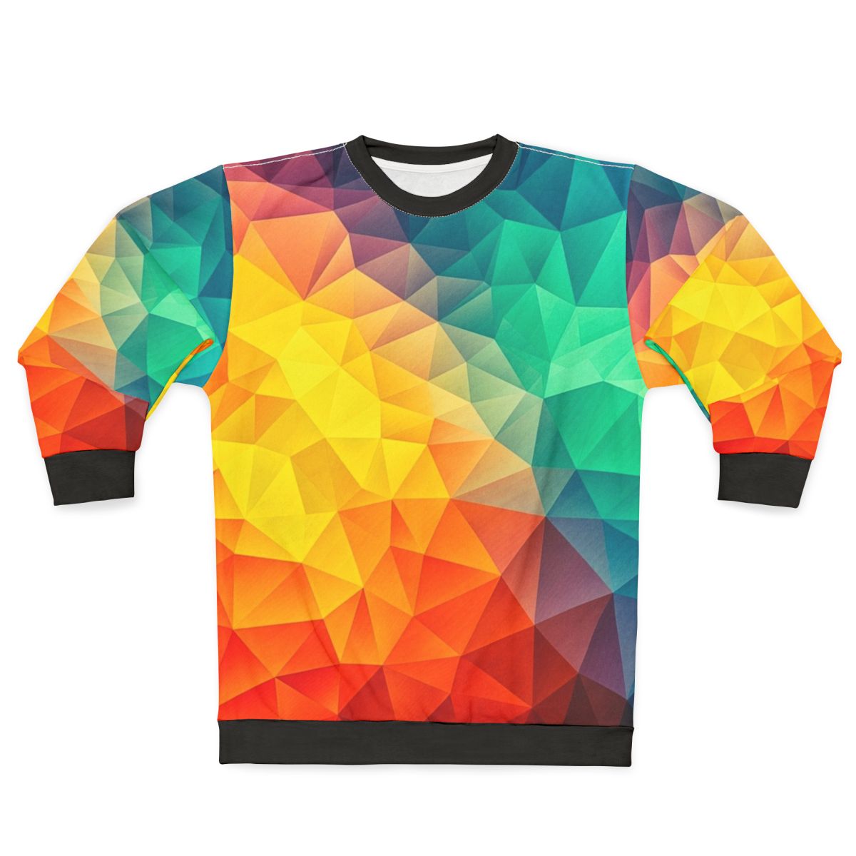 Vibrant abstract cubizm painting design on a sweatshirt