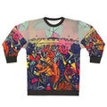 Colorful abstract sweatshirt design inspired by Kendrick Lamar's album 'To Pimp a Butterfly'