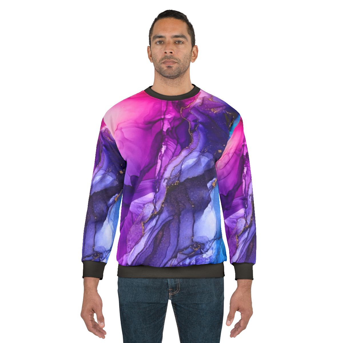 Vibrant rainbow ombre abstract sweatshirt