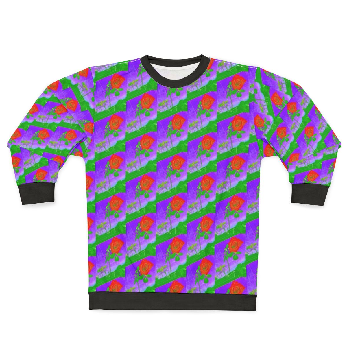 Acid Rose Floral Sweatshirt