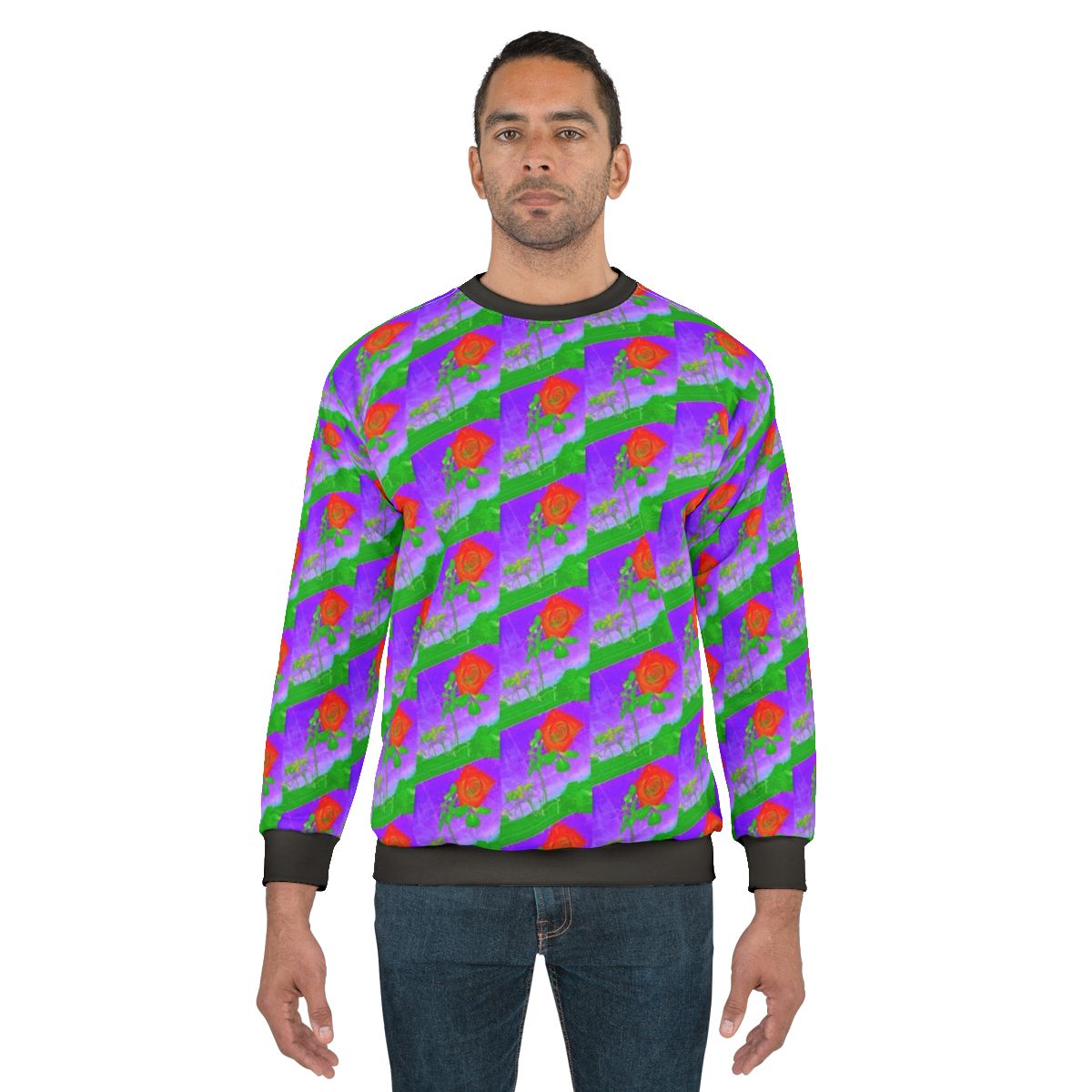 Acid Rose Floral Sweatshirt