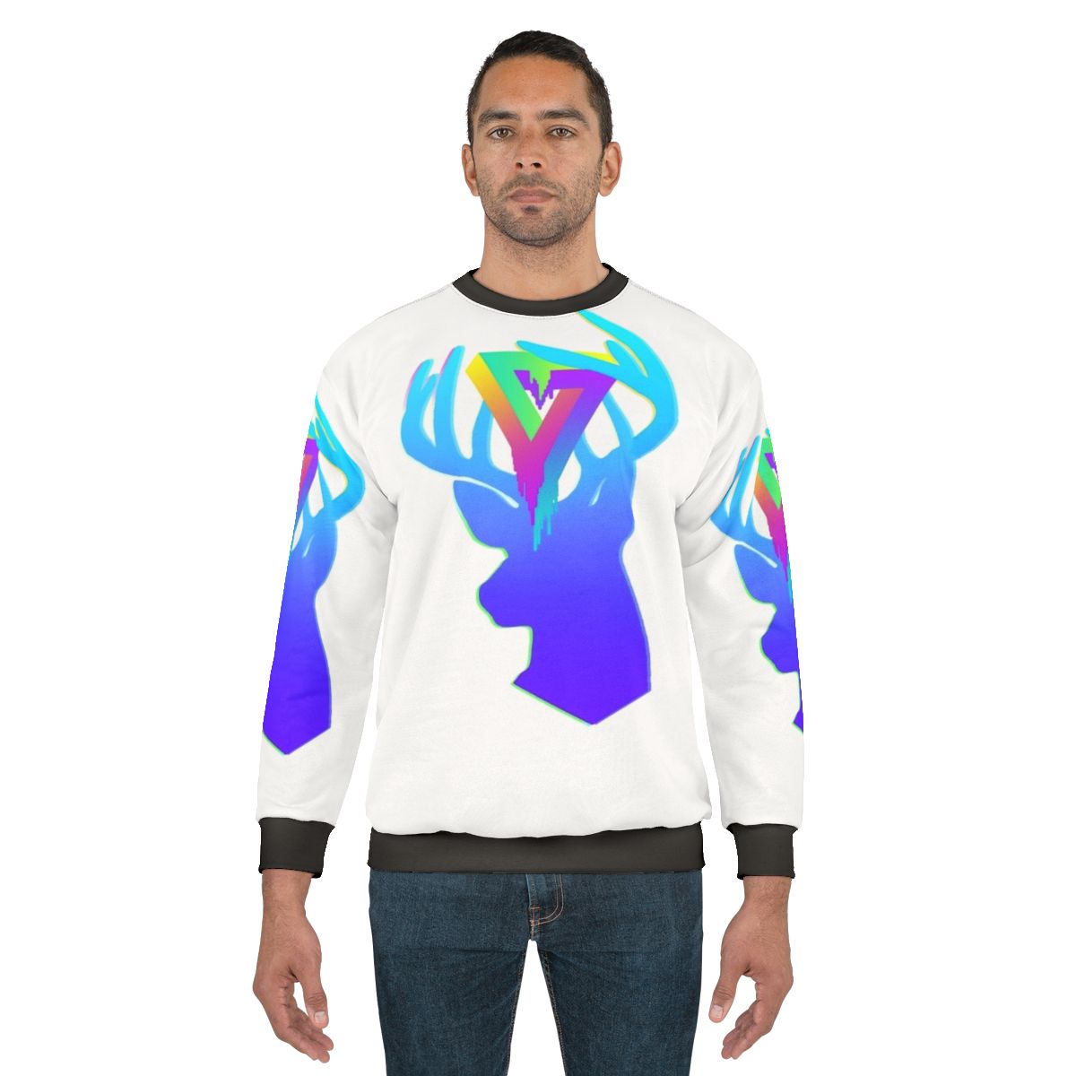 Vaporwave acrylic deer neon sweatshirt