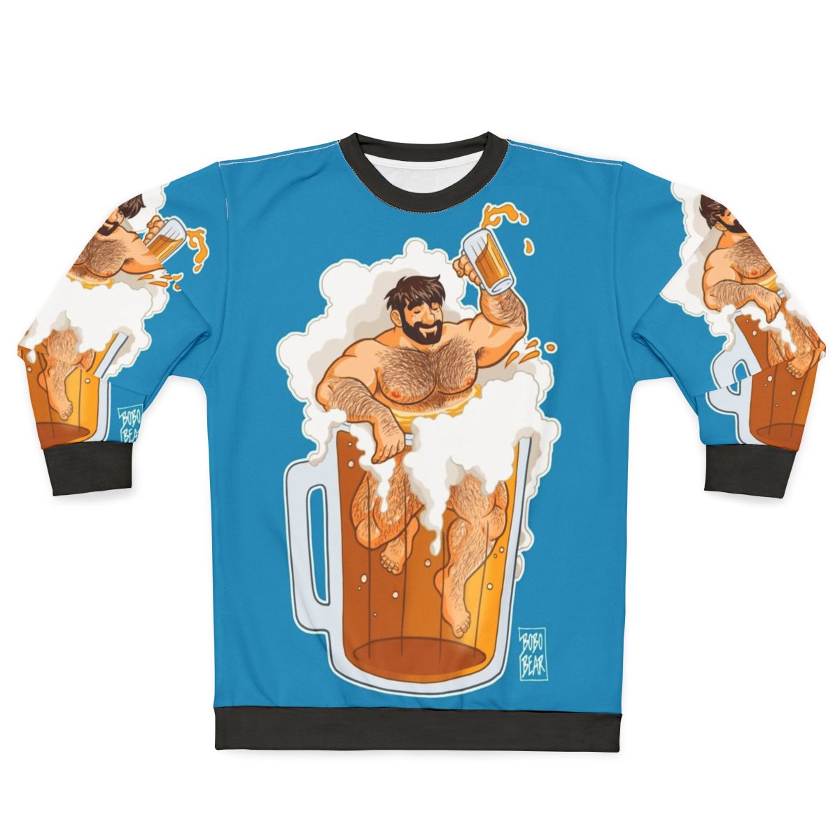 Adam Likes A Big Beer Sweatshirt - Gay Pride Bear Design