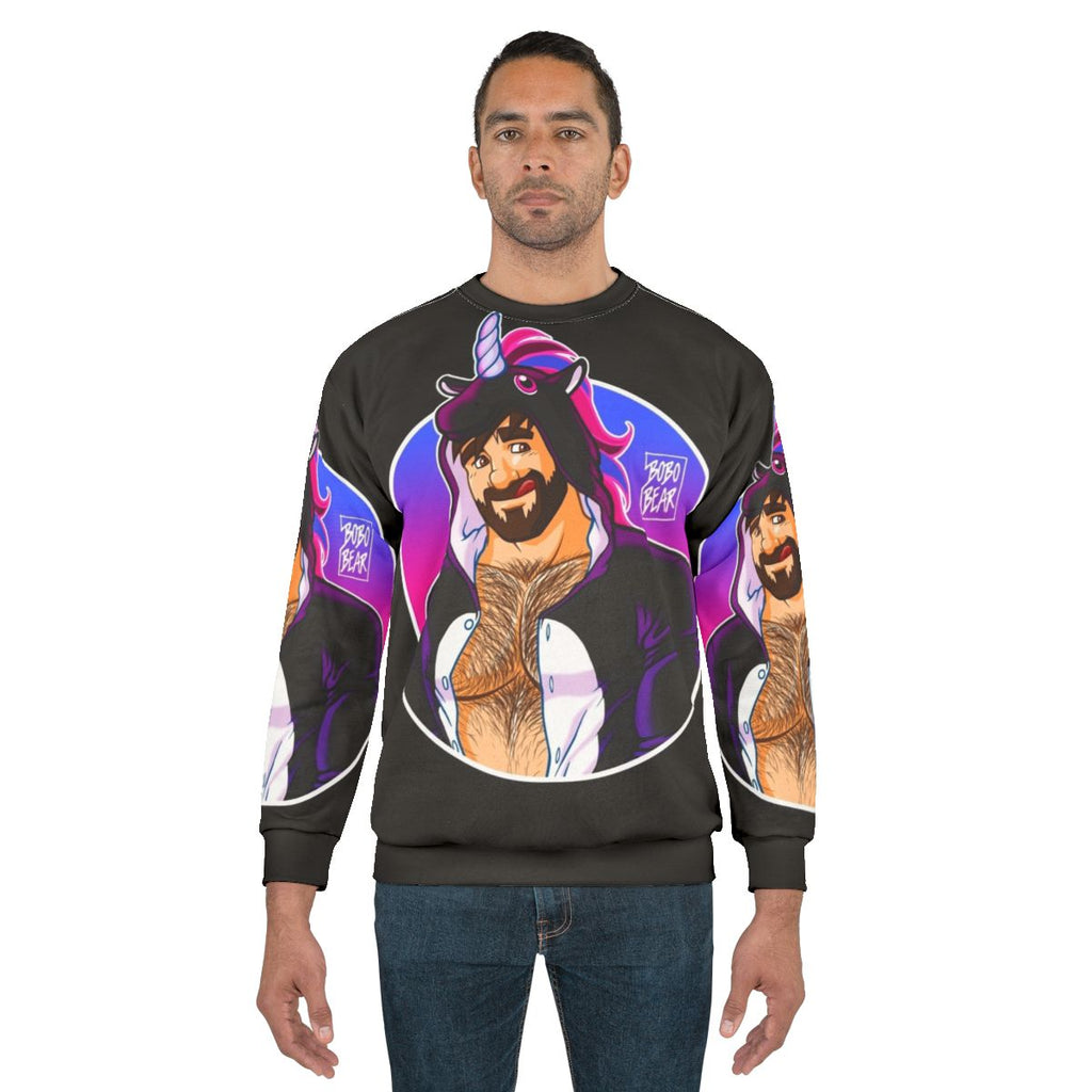 Adam Likes Unicorns Round Detail Gay Pride Sweatshirt