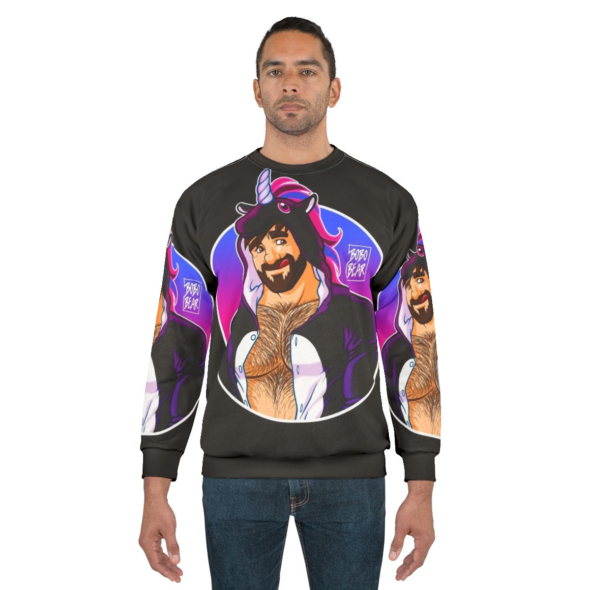 Adam Likes Unicorns Round Detail Gay Pride Sweatshirt