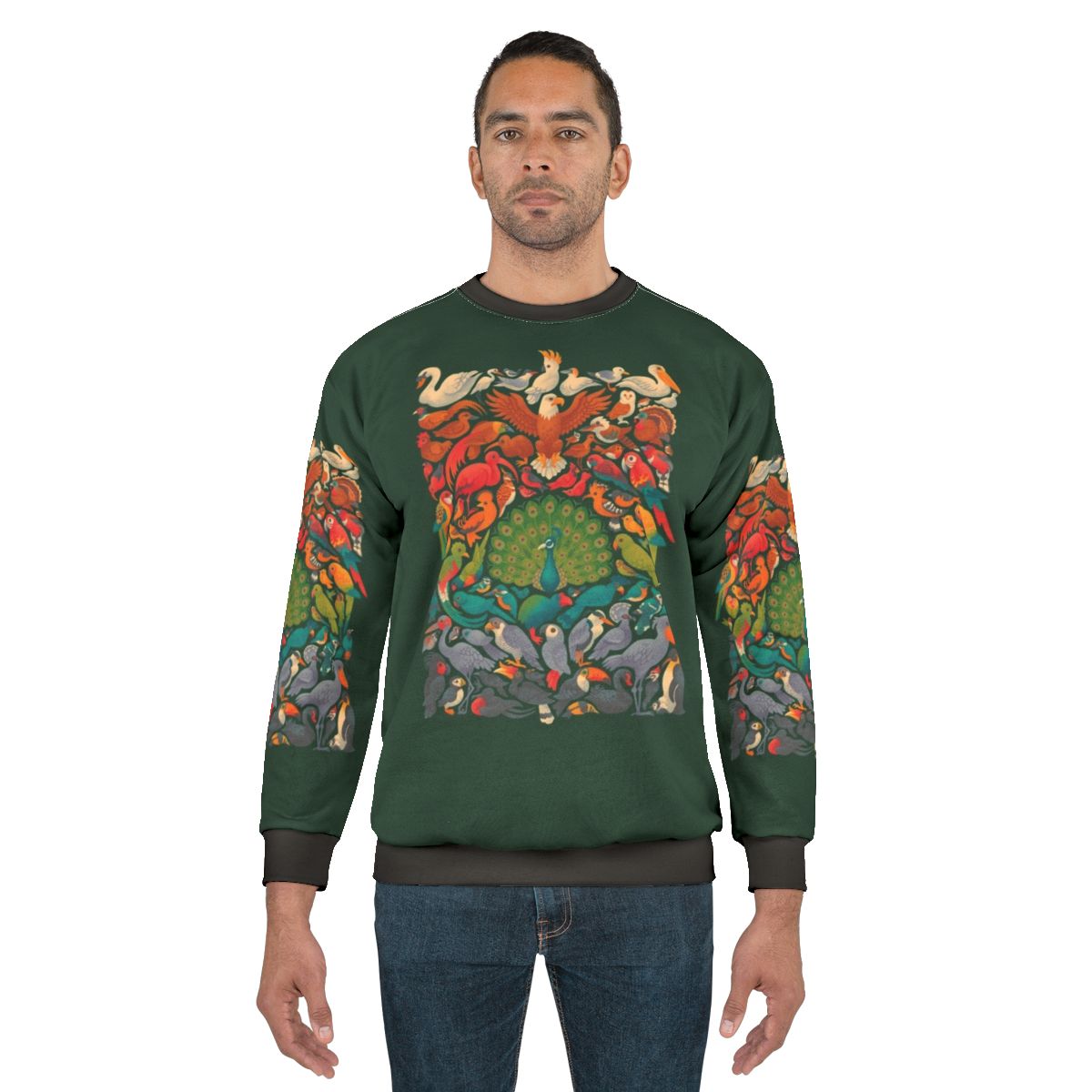 Aerial Spectrum Green Sweatshirt featuring nature and wildlife graphics