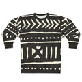 African Mud Cloth Black and White Sweatshirt