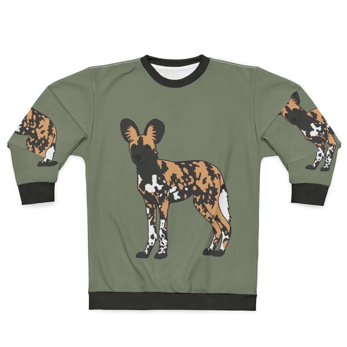 African Painted Dog Sweatshirt for Wildlife Enthusiasts