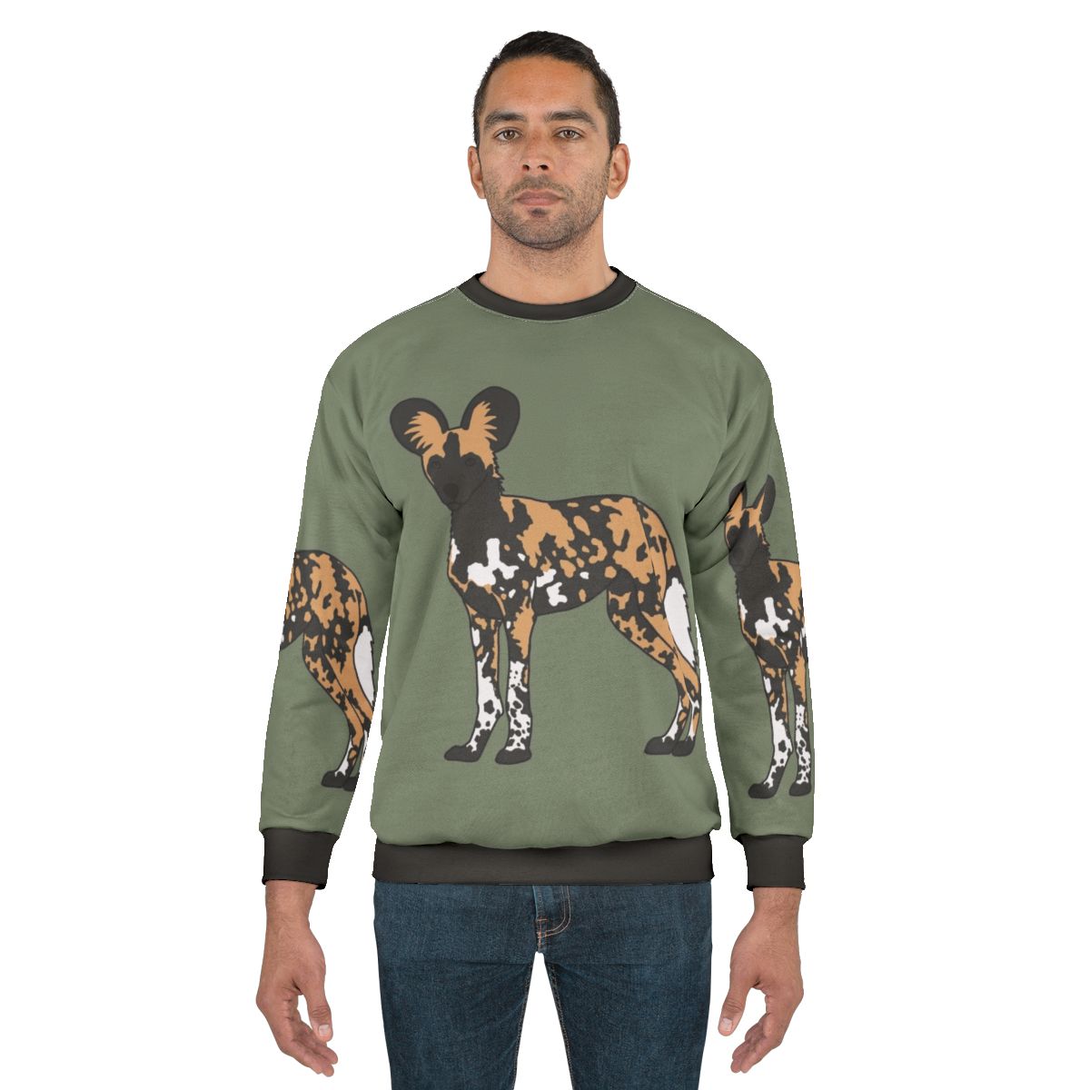 African Painted Dog Sweatshirt for Wildlife Enthusiasts