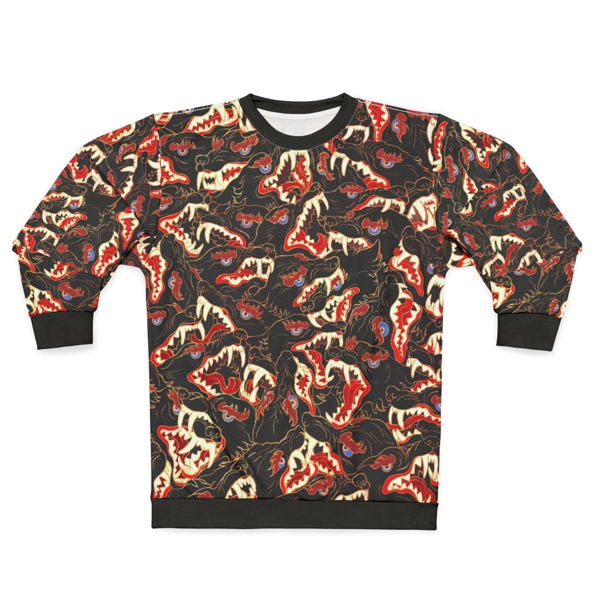 Ahamkara sweatshirt with wolves and tibetan canine design